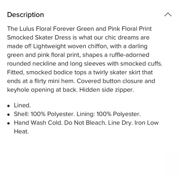 NWT Lulu’s Floral Forever Green and Pink Smocked Skater Dress - Picture 13 of 13